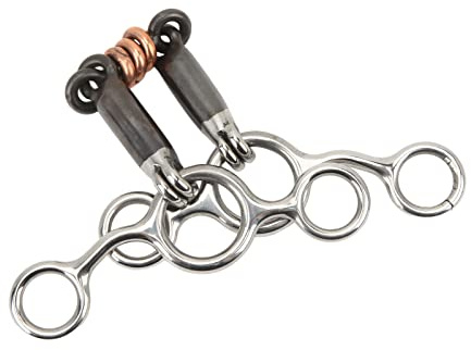 OEBUAFI Anneau de Bâillon pour Cheval en Laiton et Acier Inoxydable, Embout Buccal de 145 Mm, avec Brillante et Construction Robuste, pour Empêcher Les Chevaux de Mordre