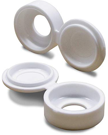 ajile - 20 Stück - Kappenschrauben für Schrauben M3/M4 - Weiß - FAC204-L