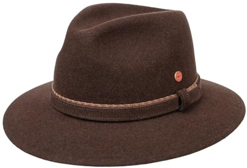 Mayser Gustav Fedora Trekkinghut Outdoorhut Traveller 100% Wollfilz Filzgarniturband Handmade Made in EU Herren Sommer Winter