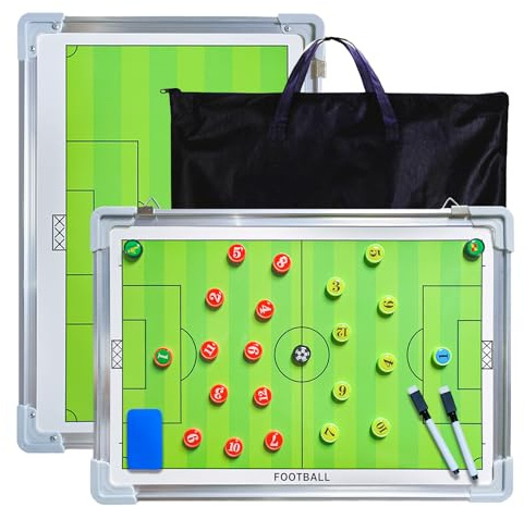 RoseFlower 45 x 30 CM Lavagna Magnetica Calcio, Cartella Tattica per Allenatore di Calcio - Lavagna Calcio per Organizzazione Giocatori Tattiche e Strategie