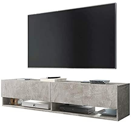 Selsey Wander – TV-Lowboard in Betonoptik hängend/stehend mit LED 180cm