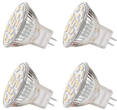 MR11 Lampadina a LED 3.5W, equivalente a lampadine alogene da 25-35W,GU4.0 Base 12V, fascio luminoso 120°,luce da incasso, illuminazione da track, bianco(4pezzi)