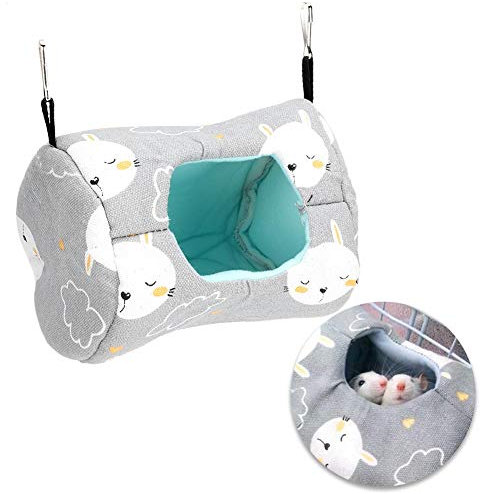 Cikonielf Kleintierkäfig Hängematte aus Leinen Hamsterkäfig Hängematte für Ratten/Kleinnager, Kleintierhöhle Käfigzubehör Spielzeug für Bartagame, Hamster, Frettchen, Ratte