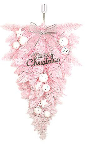 Alberi di natale RENRUIRUI Rosa Capovolto Artificiale for La Decorazione di Natale della Finestra della Porta D'ingresso della Casa