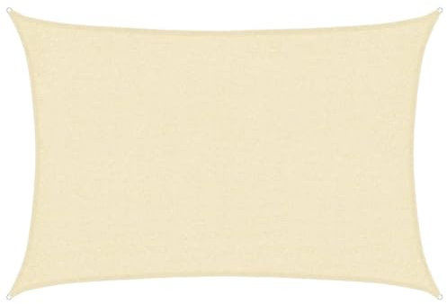 vidaXL Sonnensegel Sonnenschutz Windschutz Sonnendach UV Schutz Sonnenschutzsegel Schattenspender Garten Terrasse Balkon 160g/m² Creme 2x2,5m HDPE