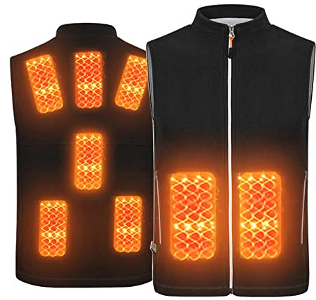 Gilet Riscaldato, Usb Gilet Riscaldato Uomo Donna, Lavabile Moto Giubbotto Riscaldato Con 3 Livelli Di Impostazioni Di Calore, 8 Zone Di Riscaldamento, Per All'Aperto, Caccia (2XL, Colletto in piedi)