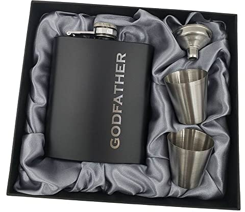 Godfather Gifts from Godchild, Godfathers Gift, Will You be my Godparents Proposal, God Parents Presents Proposal, God Father's Present, Baptism, Hip Flask Engraved (Godfather)