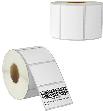BETCKEY - 76mm x 51mm(3 in x 2 in) Perforated Etichette Termiche per Uso Multiplo e Spedizione Compatibile con stampanti Zebra e altre [2 Rotoli/1500 Etichette]