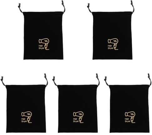 Cabilock Kordelzugbeutel 5er Set, 30 x 26 cm, Schwarz, Reisebeutel | Fünf schwarze Zugbeutel mit jeweils ca. 30 x 26 cm flacher Außengröße