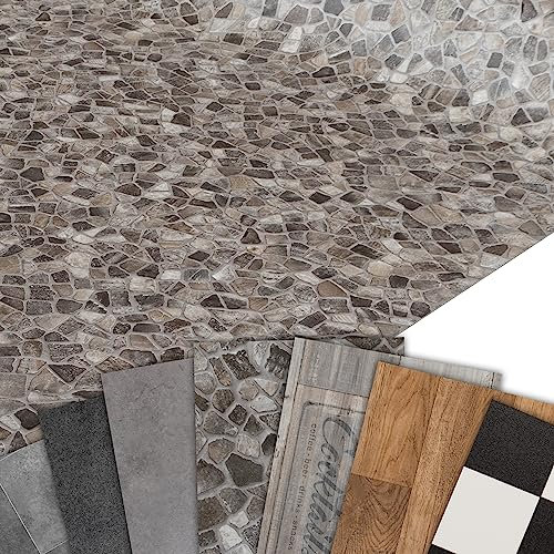 Primaflor PVC Bodenbelag Meterware - TRONTO, Stein Siena, 2,00m x 2,00m, Vinyl-Boden in Steinoptik für Küche, Wohn- und Badezimmer, Hochwertige Auslegware, Anti-Rutsch Oberfläche