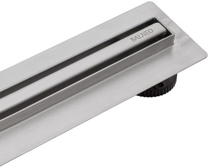 Balneo Duschrinne Komplettset 80 cm Duschabfluss Bodenablauf Dusche - Entwässerungsrinne Duschablauf Flach Haarsieb - Slim & Low ProLine Abflusssieb Dusche Geruchsverschluss - Chrom