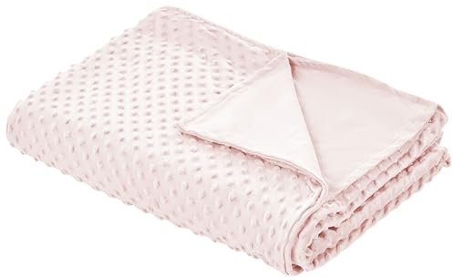 Beliani Modern Duvet Weighted Blanket Cover Polyester Fabric 100 x 150 cm Dotted Pattern Pink Callisto
