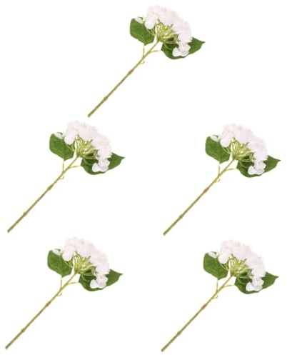 PRETYZOOM 5 Pièces Hortensia Artificielle Décorations De Table De Mariage Bouquets Simulés Arrangement De Bouquets De Mariage Faux Hortensia Faux Blanc Ménage x Bouquet Fleur