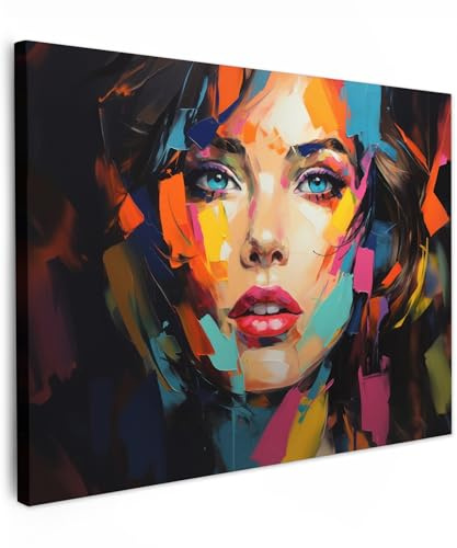 MuchoWow© Wandbilder 80x60 cm Wohnzimmer Wanddeko Schlafzimmer Zimmerdeko Fotowand Zimmer Deko auf Wand Dekoration Wall Art Frau - Kunst - Abstrakt - Porträt