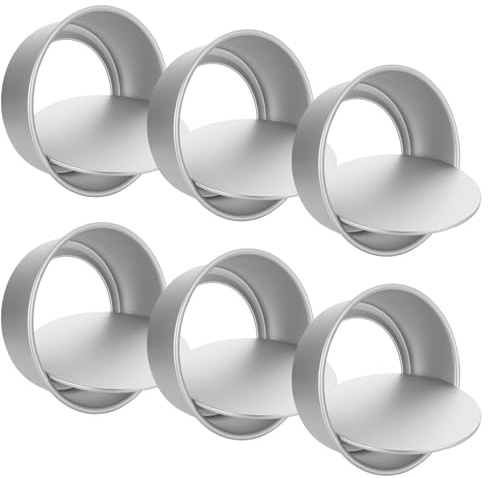 MEIDIV 6Pack 6 Inch Cake Tin, Non-Stick Cake Tin, Baking Tin with Loose Base, 6inch Cake Tins for Baking, Deep Round Cake Pan with Removable Bottom for Wedding Christmas Birthday Party