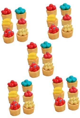 ibasenice 30pcs Mini Doll House Accessories Miniature Fruit Basket Dolls Fruit Basket Model