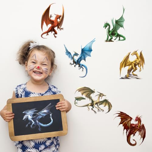 SUPERDANT 3D Drachen Wandtattoo 15 Stück Flugsaurier Wandsticker Realistische Dinosaurier Wanddekor Kinderzimmer Wandaufkleber Abziehen Und Aufkleben Vinyl Wandsticker Für Kinderzimmer Wanddekoration