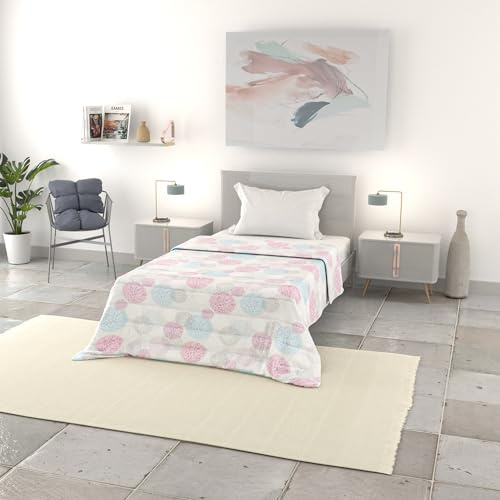 Trapuntino Estivo Linea BASIC Made in Italy Copriletto Stampato in Morbida Microfibra - Trapunta Primavera Estate Mezza Stagione - Molecole, Singolo 160x240cm