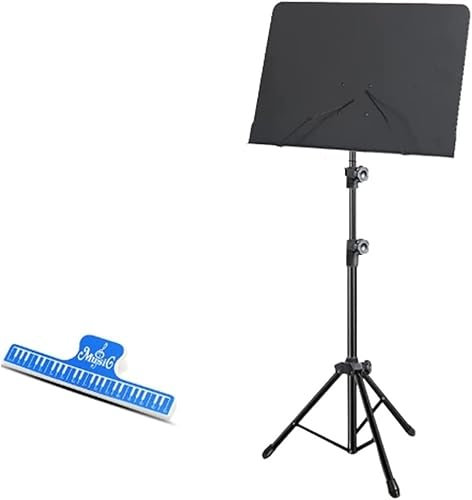 TIST Soporte for partituras de Doble Uso, Soporte for Libros de Escritorio con Bolsa de Transporte portátil, Clip for partituras de lámpara, Soporte for Tableta y Libro bíblico