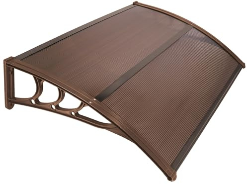SPRINGOS Vordach für Haustür Gebogene Haustürüberdachung 150 x 75 x 23 cm Schutzdach Aluminium Polycarbonat