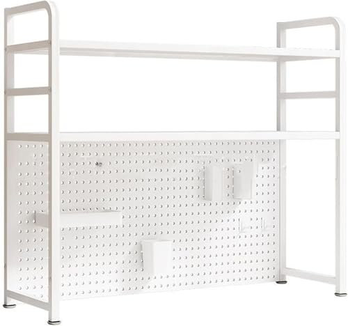 BESTXH Weiß,95cm, Schreibtischaufsatz Aus Metall, Computer-Schreibtisch-BüCherregal, Schreibtisch-BüCherregal FüRs Wohnheim, Arbeitsplatten-Organizer, Aufbewahrungsregal, Schreibtischregal