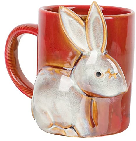 OFFSCH Hase Tasse Keramik Wasserbecher Cartoon Design Für Zuhause Büro Kaffee Tee Milch Fruchtsaft Getränke Kinderbecher Mit Schöner Form Und Glatten Rändern Für Langzeitgebrauch