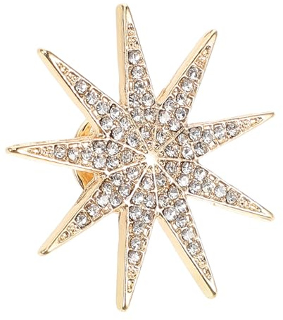 LIFKOME Vintage Golden Alloy Brooch Pin and Versatile Design with Meticulous Attention to Detail Stylish Star Badge Lapel Pin for Women for Party or Everyday Clothes Decoration