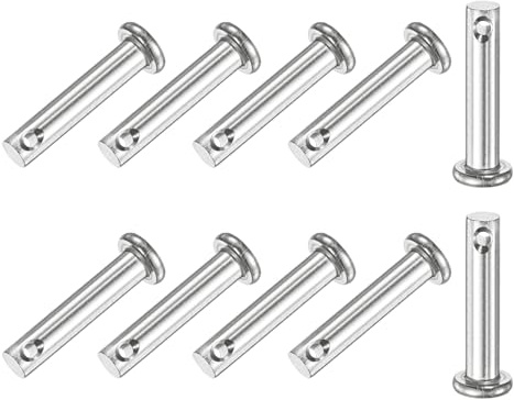 M METERXITY 10 Stück Einloch Klauenstifte M5 x 25mm 304 Edelstahl Flachkopf | Für mechanische Verbindungen/Fixteile/Schiffsausrüstung, Verbindungsscharnierstift Wiederverwendbar, Klauenstifte