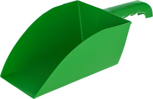 Kerbl Futterschaufel (Farbe grün, Fassungsvermögen 1000 g, Kunststoff, ergonomischer Handgriff, Futterdosierer, Tierzubehör) 29689