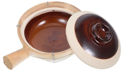 Mikinona Olla De Barro Tradicional Coreana Para Cocinar Guisar Sopa Arrocera Minicazuela Recipiente Para Platos Con Tapa De Cerámica Incluida.