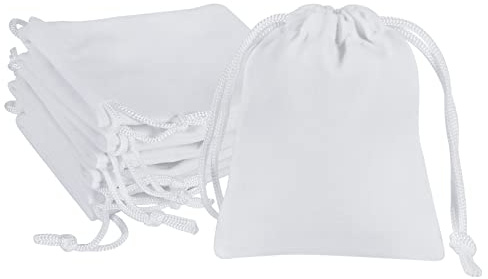 Shintop 20pcs Velvet Drawstring Bags, 8x10cm Velvet Pouches for Jewelry Gift Packaging (White)