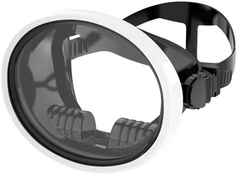 QIUYMGFG Tauchmasken Ovale Tauchmaske, Speerfischmaske, Klassische Panorama-Tauchbrille im Retro-Stil, Weitwinkel-Sicht Taucherbrille(Blackwhite)