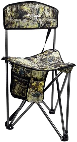 FLISSA Folding Camping Chair with Backrest, Portable Lightweight Triangle Chair with Shoulder Strap, 600D Oxford Fabric, Cup Holder & Storage Pocket, Outdoor Chair for Camping Fishing Hiking