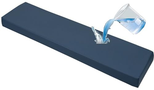 ZZDZW Cojín para Banco Impermeable para Interiores & Exteriores, 5 Cm De Grosor, Cojín para Asiento De Columpio, Antideslizante, para Jardin Patio, Comedor, Columpio(Azul Oscuro,90x35 cm)
