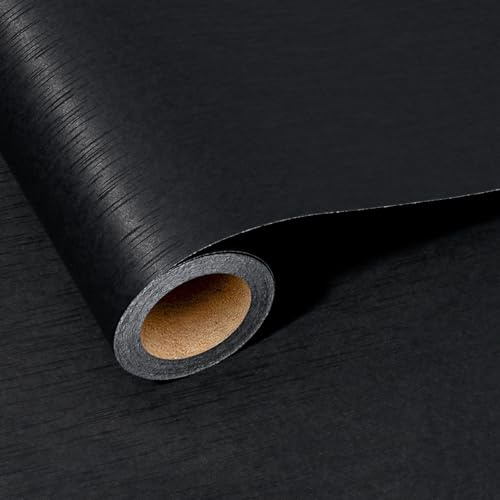 BIOBROWN Geschenkpapier Schwarz, mattes Kraftpapier, 43 cm x 10 m | Einfarbiges Papier mit matter Struktur; für Geburtstag, Abschluss, Vatertag, Jubiläum und Weihnachten