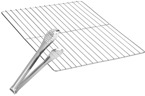 VICASKY Grillrost Edelstahl Grillgitter Grillzange Edelstahlgitter FüR Gasgrill Grillrostzange Aus Grill Grate Grates 30x45cm Mit 12-Zoll Robustes Outdoor-Kochen Und Grillpartys