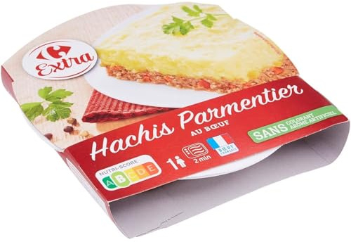 CARREFOUR EXTRA – Hachis Parmentier Bœuf Savoureux, Texture Fondante et Pratique (300g) - Le Lot De 4
