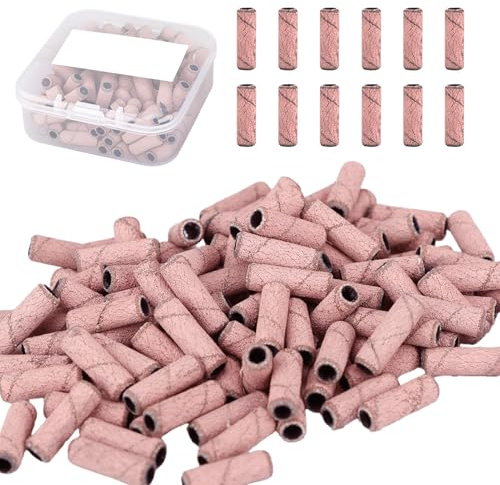 100Pcs Embout Emeri Ponceuse a Materiel Ponçage Professionnel Ongles 240# | Mini 240# embout ponceuse materiel onglerie professionnel Large compatibilité avec Dépôt de Gel Limage et Polissage Manucure