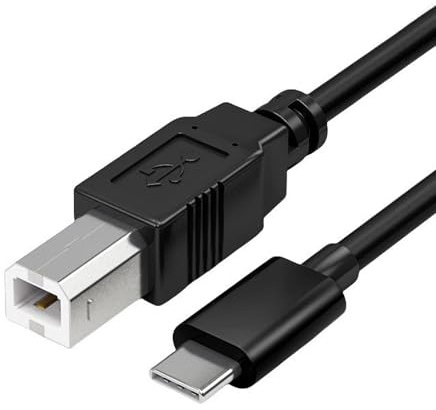 USB B to USB C Printer Cable 1.5M - High Speed USB Type-C to USB-B 2.0 Data Transfer Cables for HP Canon Epson Scanner - Printer Cable to USB Compatible with MIDI Keyboard Digital Piano