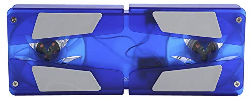 HUSHUI Almohadilla de Enfriamiento para Computadora Portátil, Enfriador de Computadora con Doble Ventilador USB Portátil Plegable con Luz LED Azul, para Computadoras Portátiles de 12 a