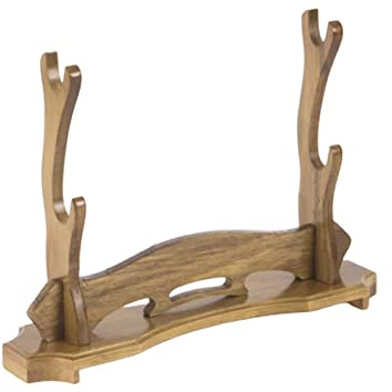 Psdndeww Espositore per Armi in Legno Porta-organizzazione per Coltello Spada Famiglia per Casa Camera da Letto Dormitorio Espositore da Tavolo per Coltelli in Legno