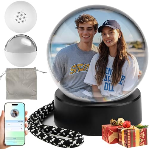 Erinnerungskugel Video, 3D Videokugel mit Led Anzeige, Digitale Weihnachtskugeln, Memory Orb mit WiFi, Geburtstage, Valentinstag, Familienfeiern, füR Frauen MäNner Freunde