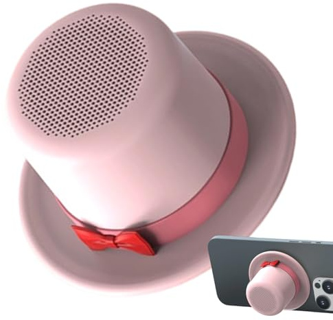 Bomefoi Enceinte sans Fil Compacte - Lecteur de Musique en Forme Haut-de-Forme,Enceinte Nomade Aimantée sans Fil avec Support Téléphone Intégré - pour Chambre Voiture Pique-Nique Fête Voyage Plage