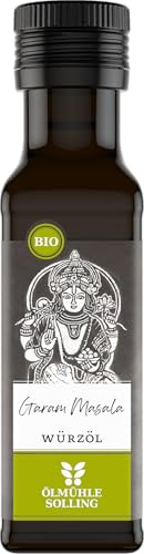 ÖLMÜHLE SOLLING - BIO Garam Masala Würzöl | Kaltgepresstes Würzöl mit herzhaft-aromatischer Würze | Ideal geeignet zum Marinieren traditionell indischer Gerichte | Inhalt: 100 ml