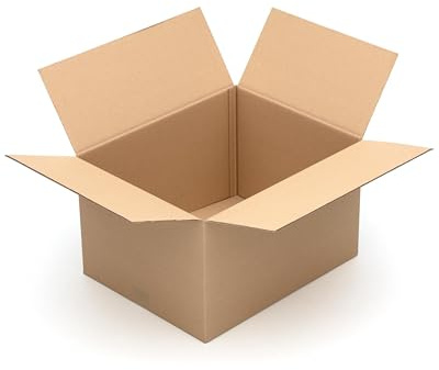KK Verpackungen Versandkartons 500 x 400 x 300 mm Braun 2-wellig (Außenmaß 505 x 410 x 315 mm) | 30 Stück, Faltkartons Kartons für Versand als DHL Paket Hermes Paketklasse M DPD GLS Paketklasse XL