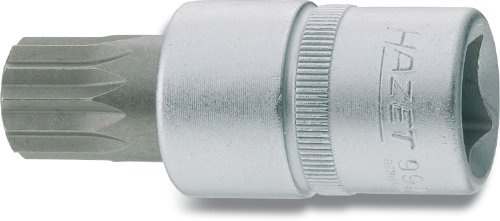 HAZET Schraubendreher-Steckschlüsseleinsatz 990-16, Kurze Ausführung | 1/2 Zoll (12,5 mm) Vierkant hohl, Antrieb 1/2 Zoll (12,5 mm) Vierkant hohl, Abtrieb Innen Vielzahn Profil XZN, Ø 24.6 mm