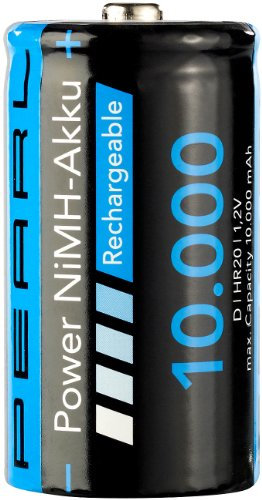 PEARL Elettronica - batteria D.: Batteria NiMH mono cella tipo D 10000 mAh (pacco Mono, pacco Batterie D., ricaricabile)