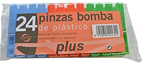 Pinzas Ropa Plast. Bomba (Paq-24)