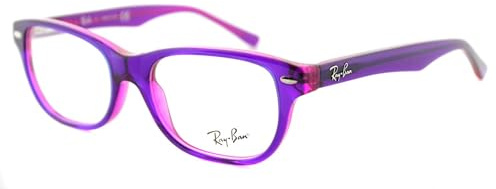 Ray-Ban unisex child RY1555 Prescription Eyeglass Frames, Violet on Fuchsia Fluorescent/Demo Lens, 48 mm US