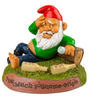 BigMouth Inc Hungover Garden Gnome Statue, Funny Outdoor Lawn & Yard Figurine, Housewarming Gag Gift Sculpture Decorations
